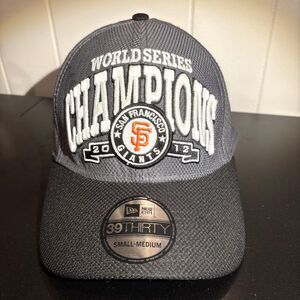 2012 SF Giants World Series Champs New Era 39THIRTY stretch fit hat Gray cap S/M